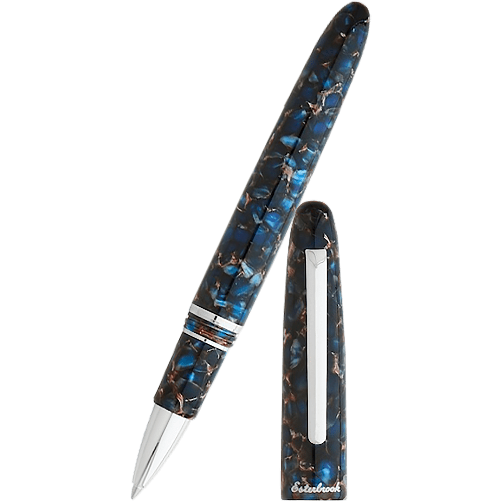 Esterbrook Estie Rollerball Pen - Nouveau Bleu - Palladium Trim - Pen Boutique Ltd