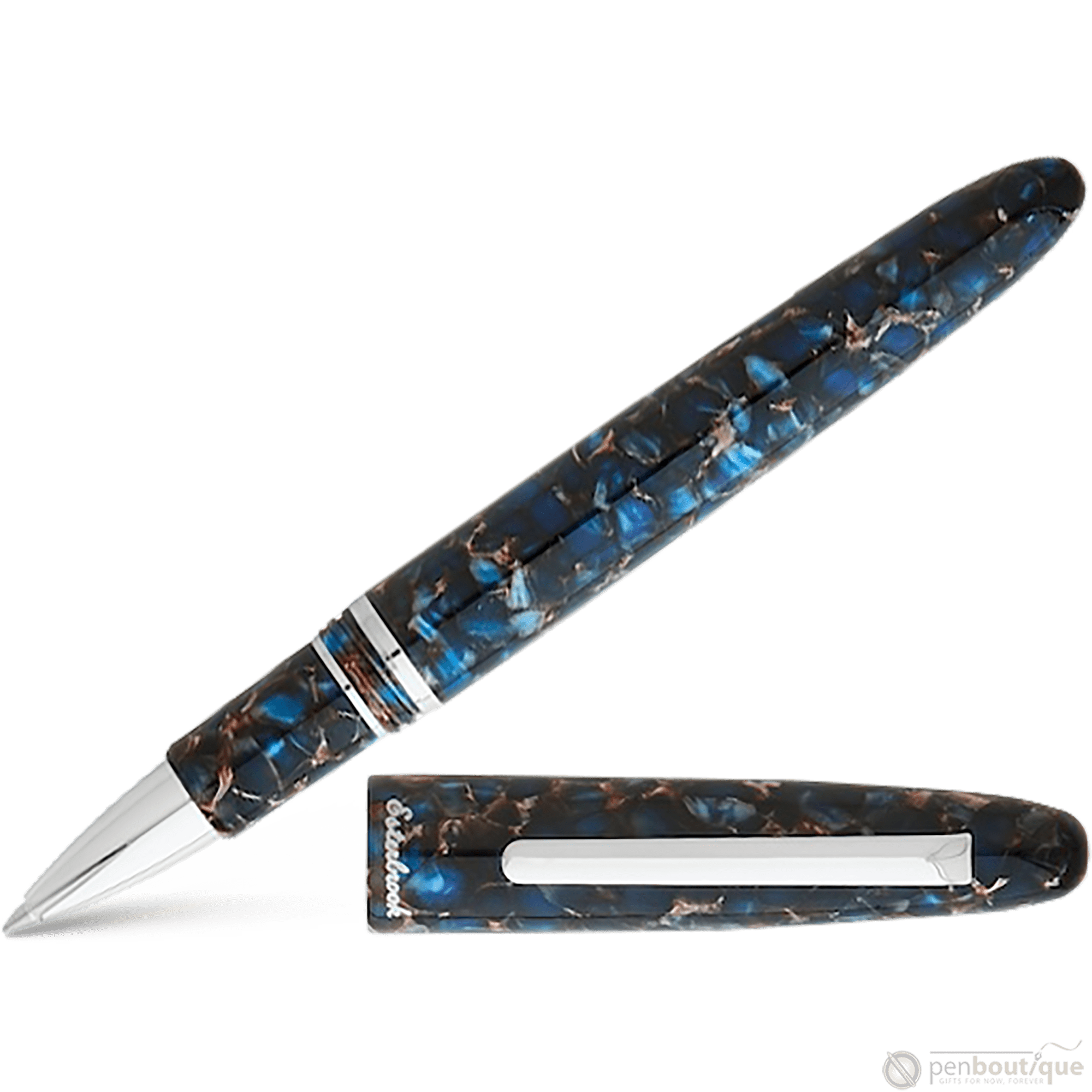 Esterbrook Estie Rollerball Pen - Nouveau Bleu - Palladium Trim - Pen Boutique Ltd