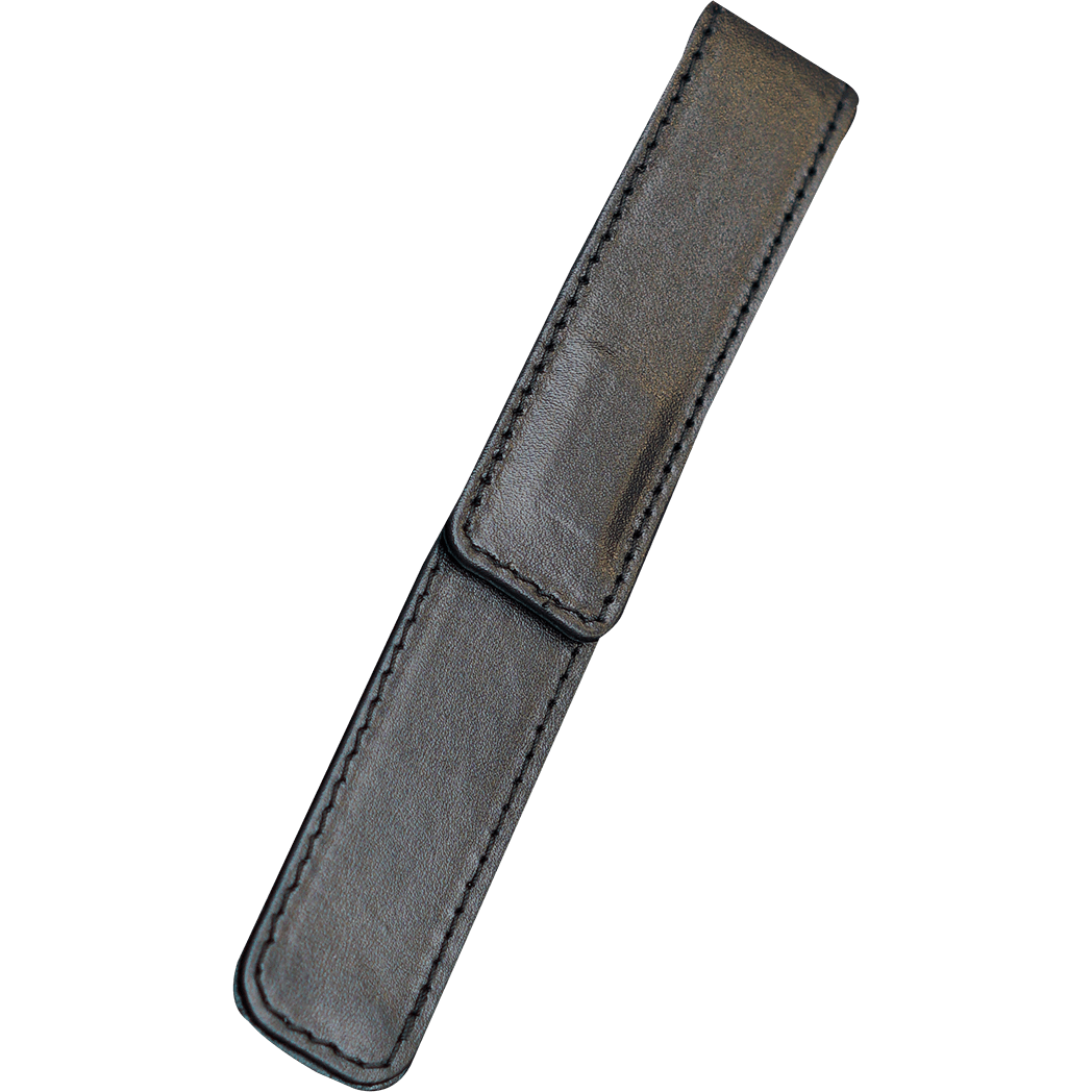Pen Boutique Yak Leather Single Pen Box - Black - Magnetic closure - Pen Boutique Ltd