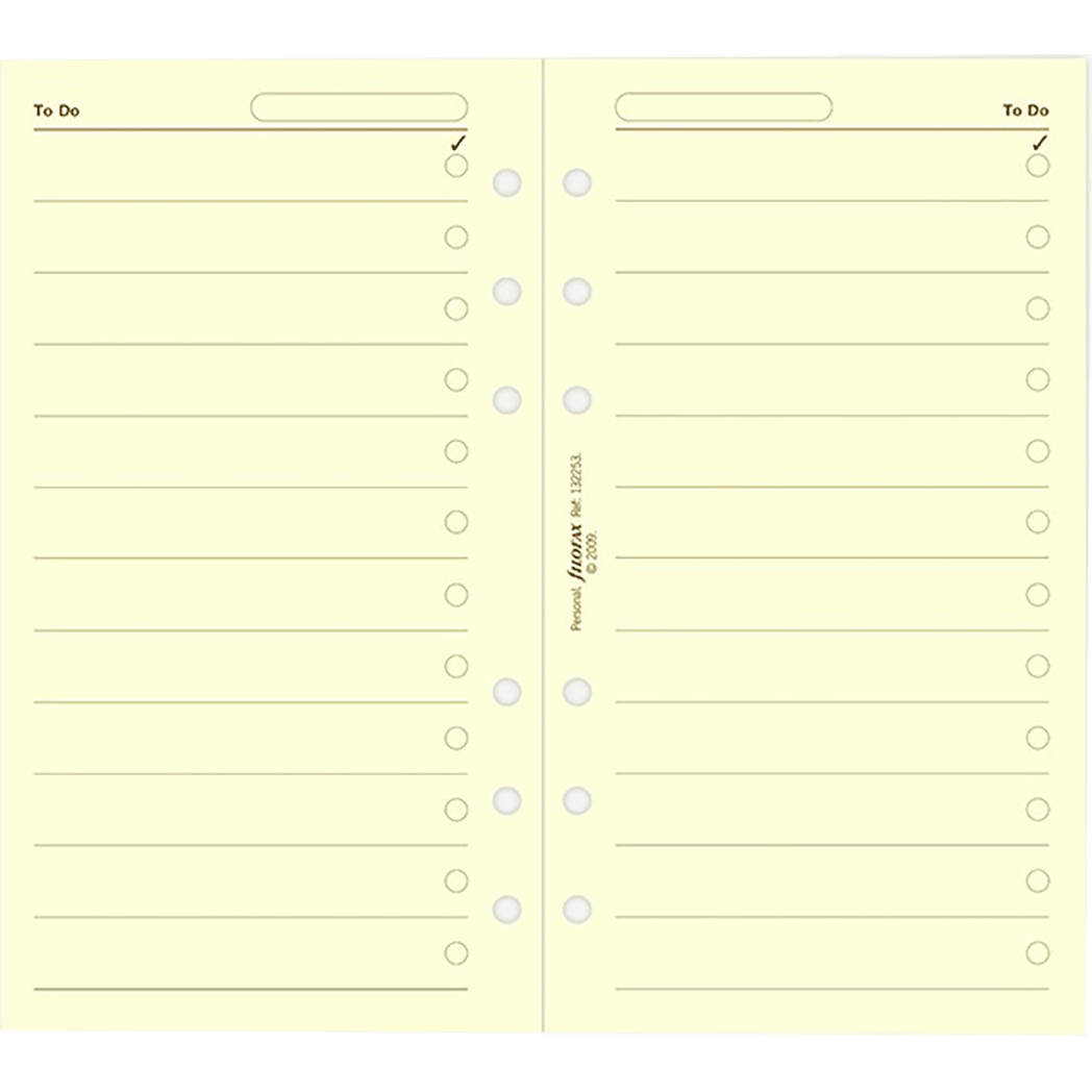 Filofax To Do Cotton Cream Personal Refill - Pen Boutique Ltd
