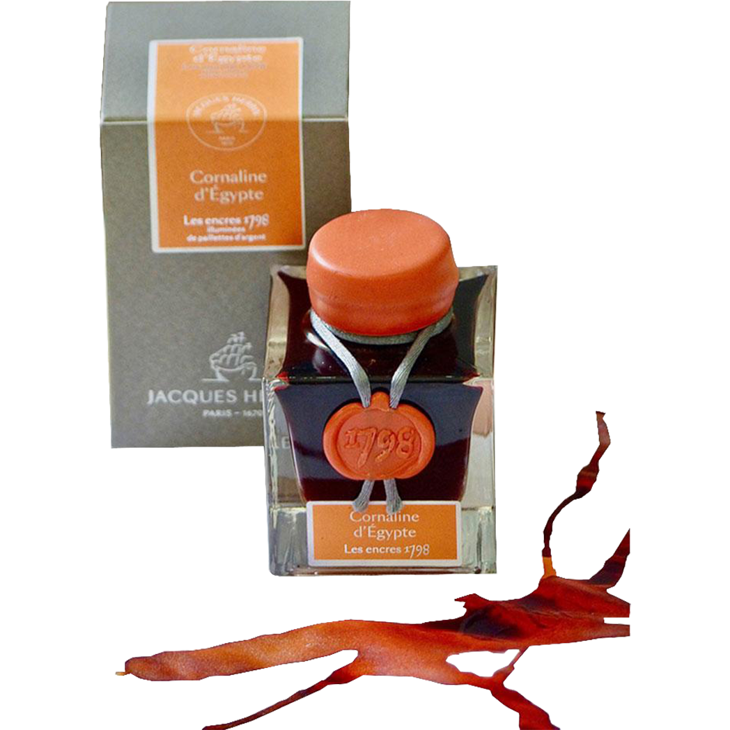 J. Herbin 1798 Cornaline d'Egypte (Orange/Red Egypt) Ink Bottle 50 ML - Pen Boutique Ltd