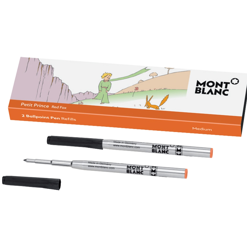 Montblanc Ballpoint Refill - Le Petit Prince & the Fox - Orange - Medium (2 Per Pack) - Pen Boutique Ltd