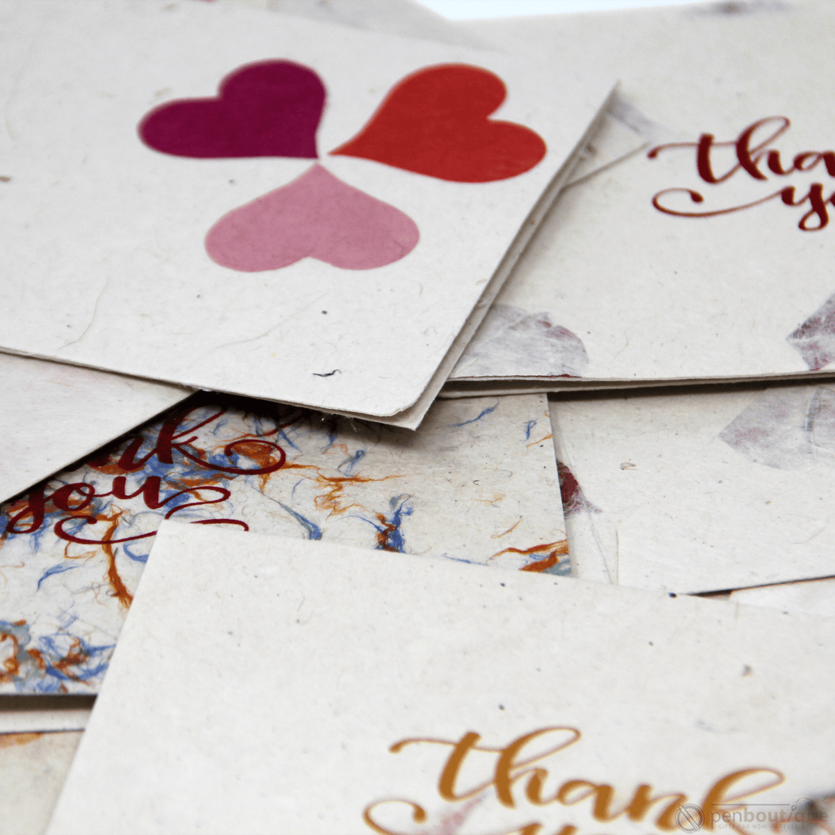 Monk Paper Thank You Note with Rose Petal Envelope - pack of 12 - Pen Boutique Ltd
