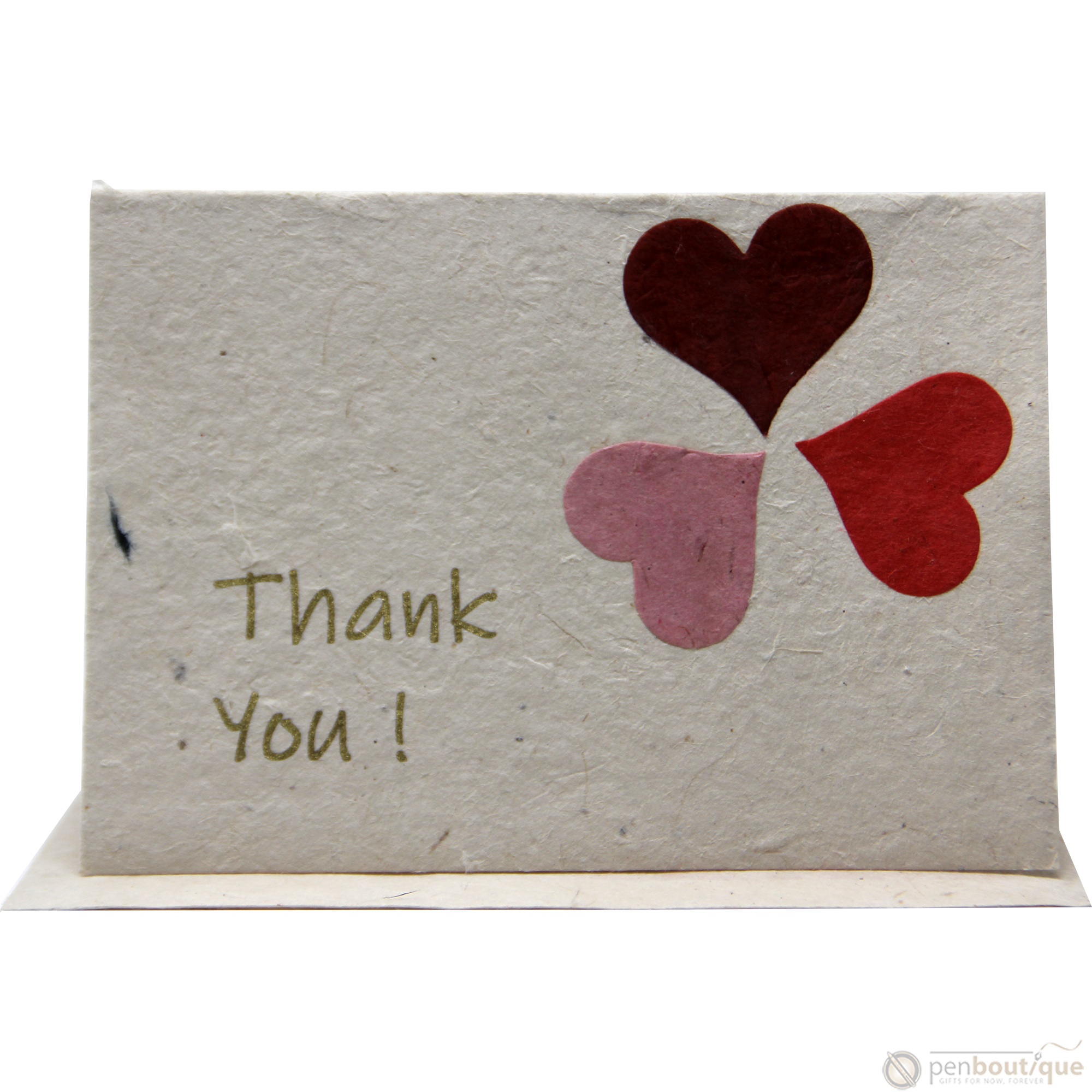 Monk Paper Thank You Note with Envelope - Cornflower Petal Red Letter - 12 Per Pack asst. - Pen Boutique Ltd