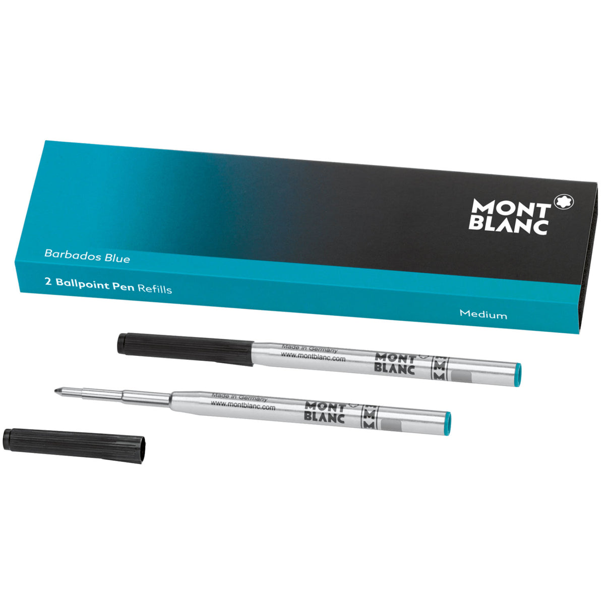 Montblanc Ballpoint Refill - Barbados Blue - Medium (2 Per Pack) - Pen Boutique Ltd