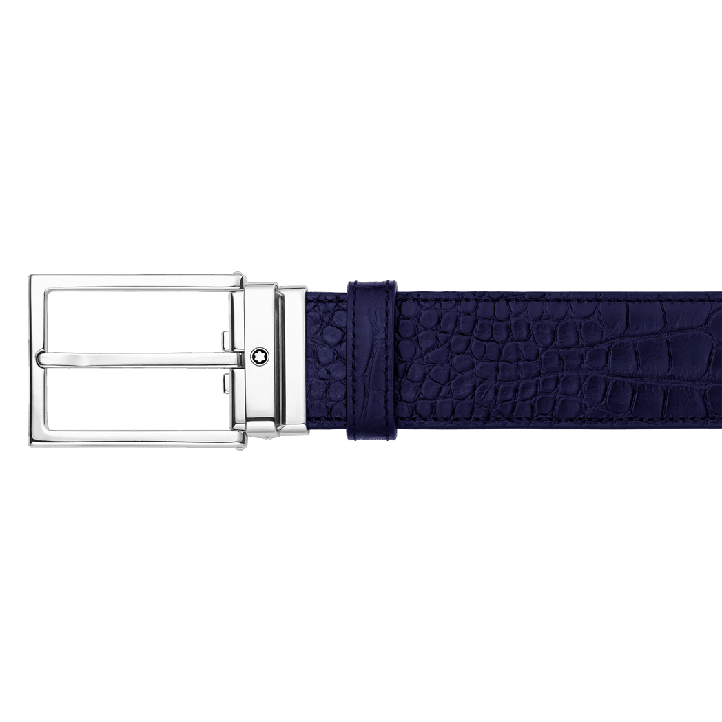 Montblanc Leather Belt - Blue - Pen Boutique Ltd