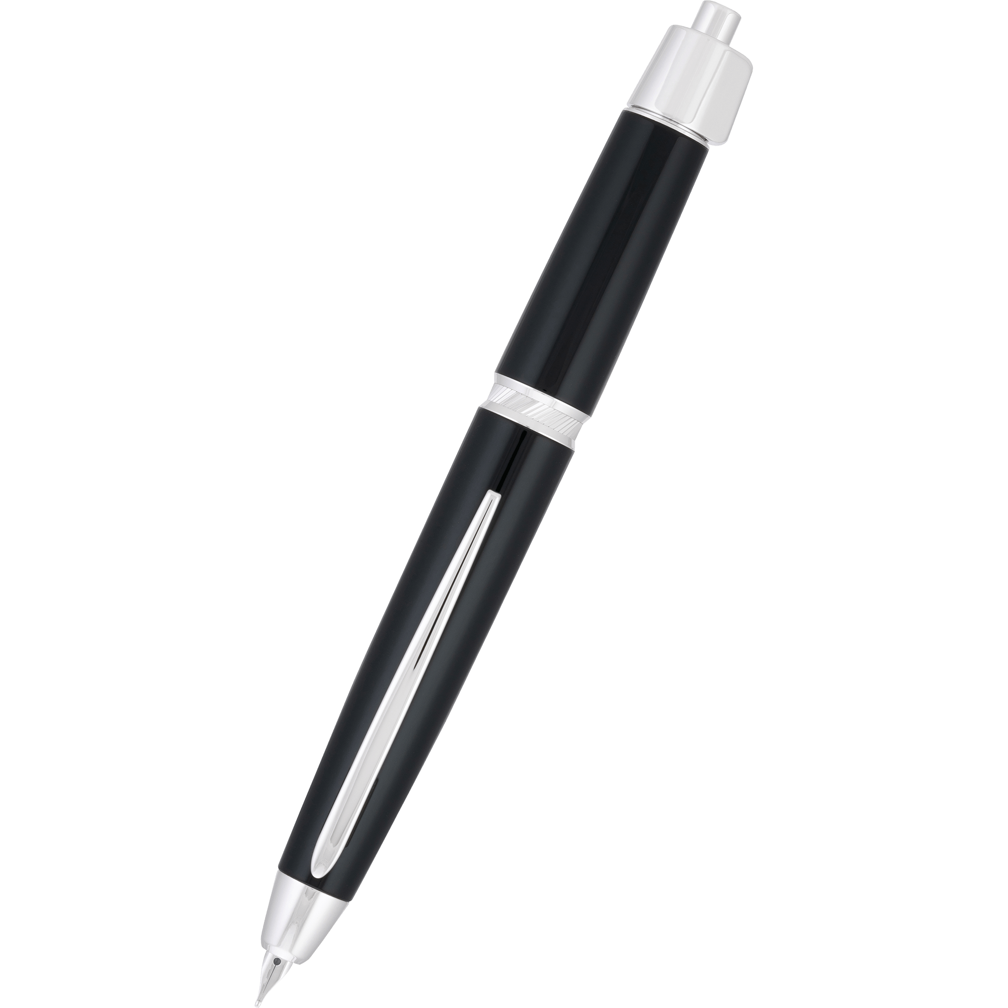 Pilot Vanishing Point LS Fountain Pen - Black - Rhodium Trim - Pen Boutique Ltd