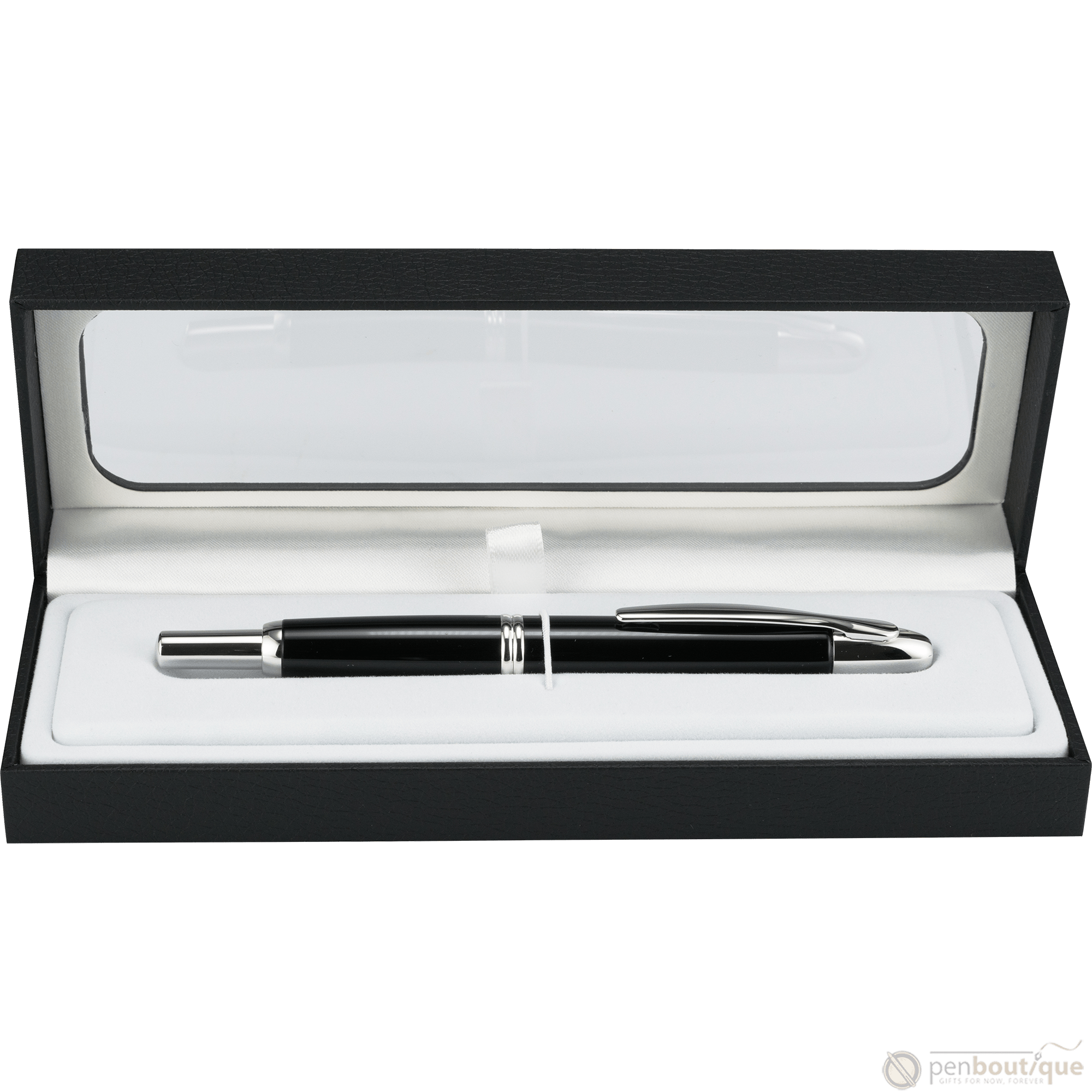 Pilot Vanishing Point Fountain Pen - Black - Rhodium Trim - Pen Boutique Ltd