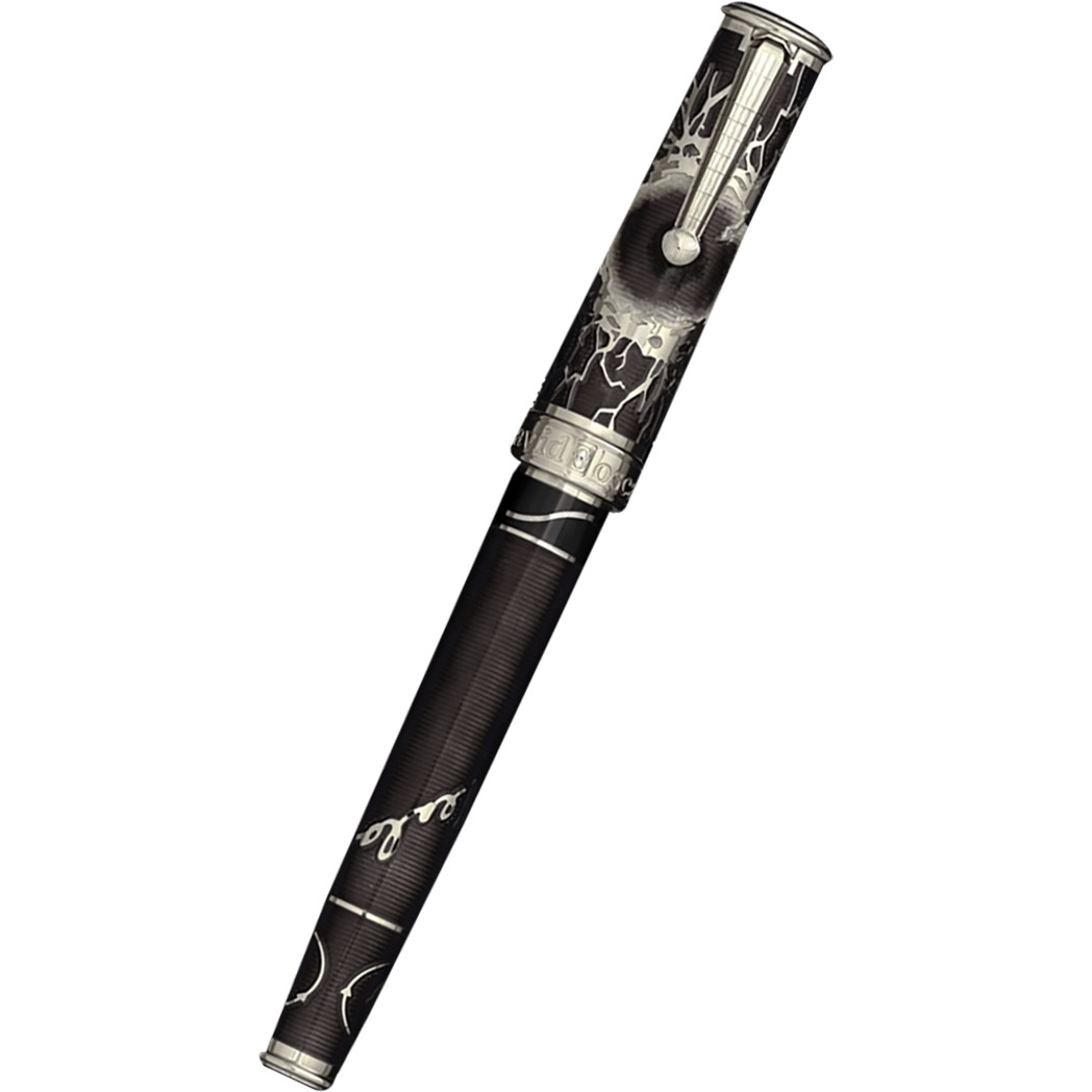 David Oscarson Tesla Rollerball Pen - Translucent Black - Silver Trim - Pen Boutique Ltd
