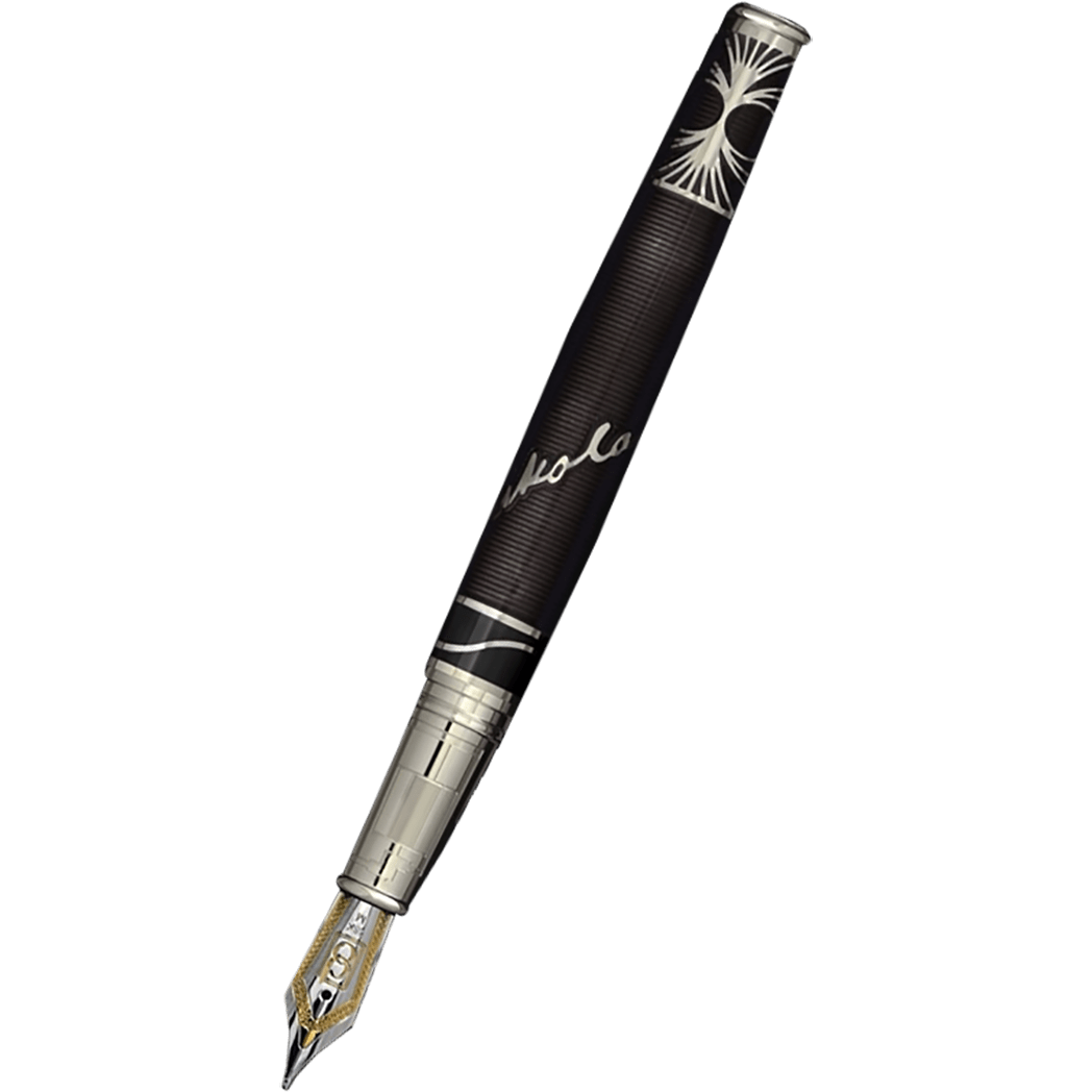 David Oscarson Tesla Fountain Pen - Translucent Black - Silver Trim - Pen Boutique Ltd