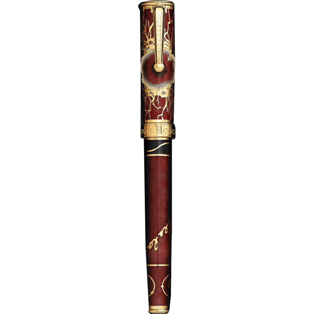 David Oscarson Tesla Rollerball Pen - Translucent Red - Pen Boutique Ltd