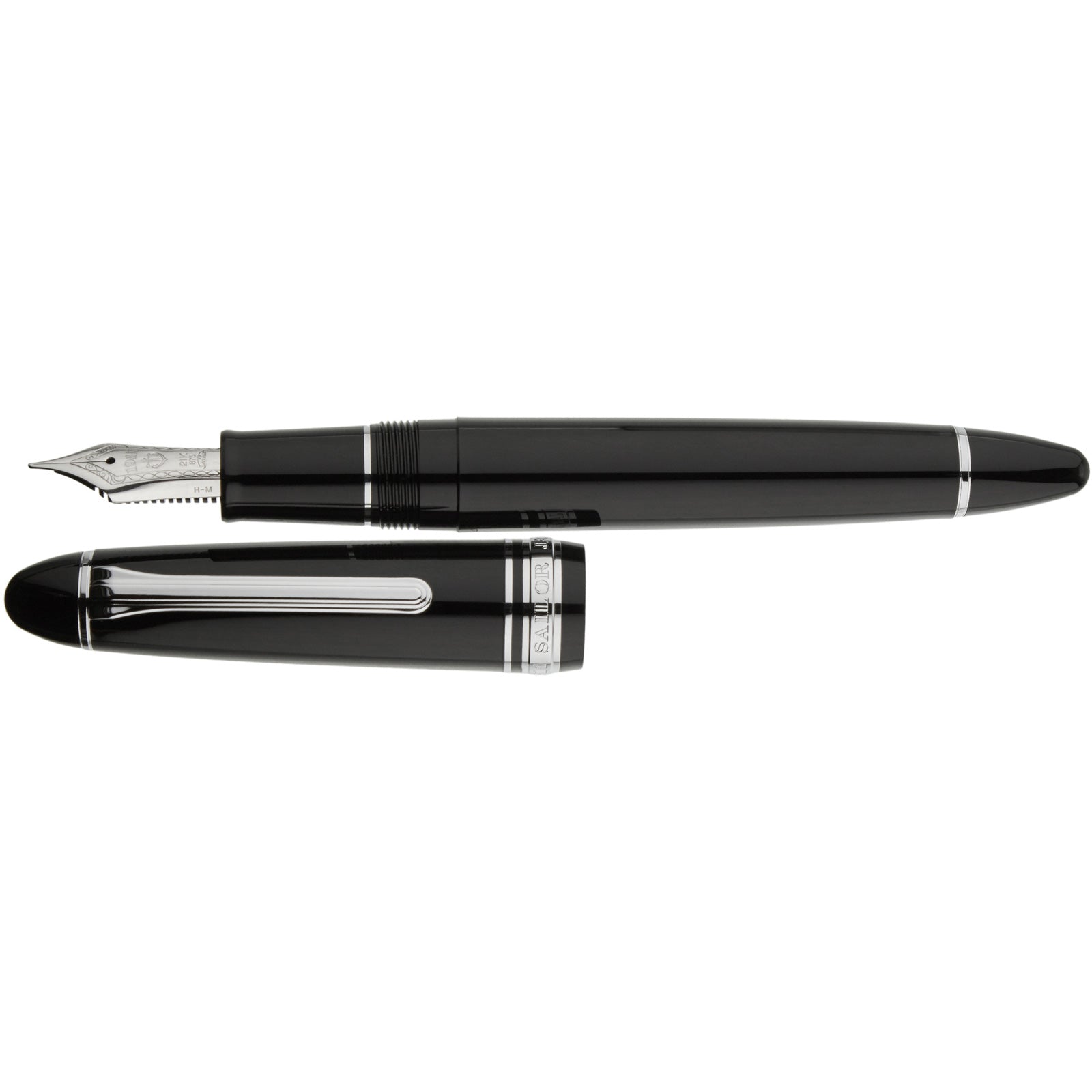 (Outlet) Sailor 1911L Black/Silver Fountain Pen - Pen Boutique Ltd