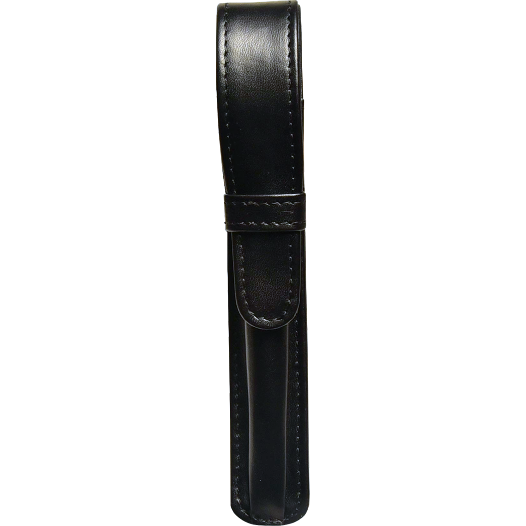 Aston Leather Black Finger Style Single Pen Case - Pen Boutique Ltd