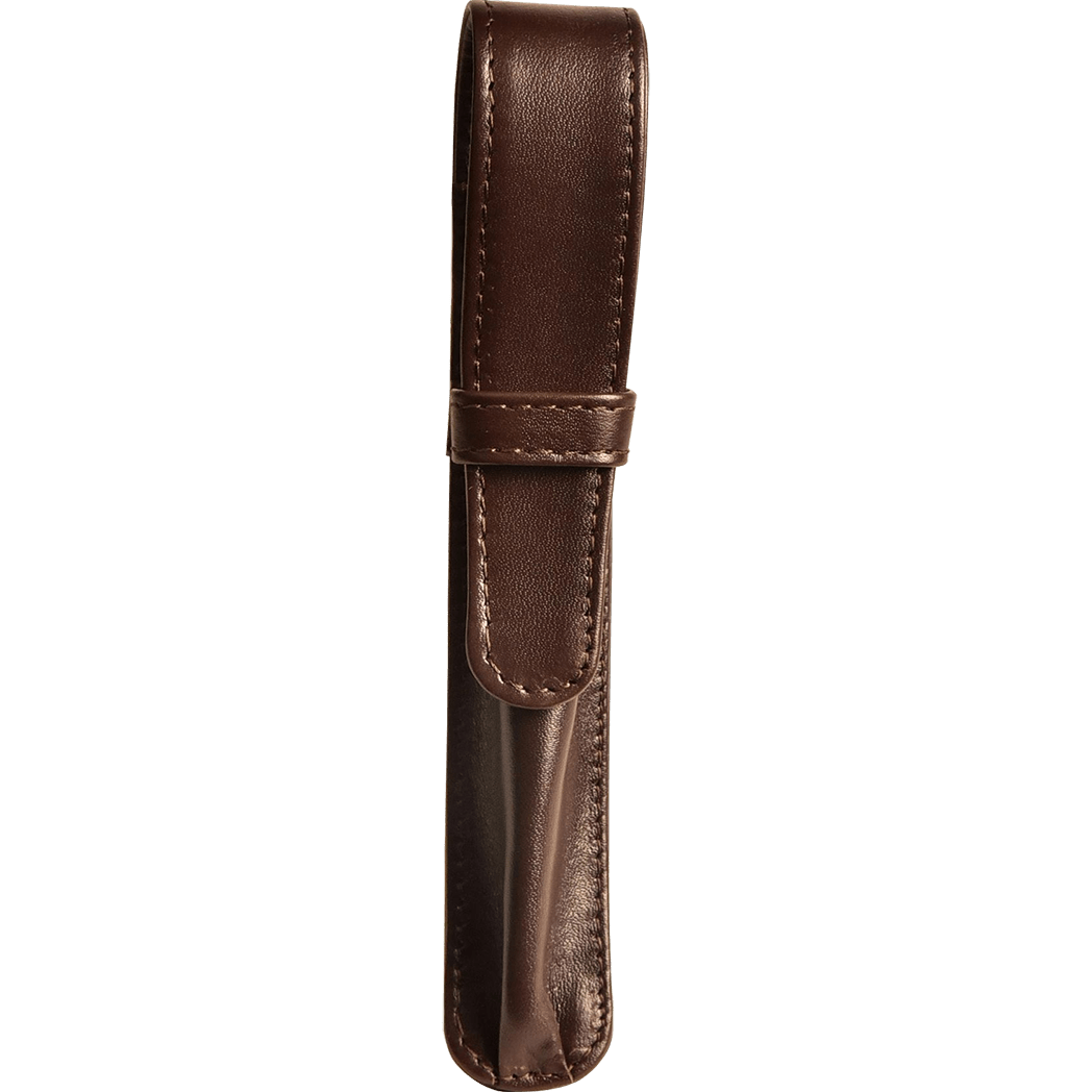 Aston Leather Brown Finger Style Single Pen Case - Pen Boutique Ltd