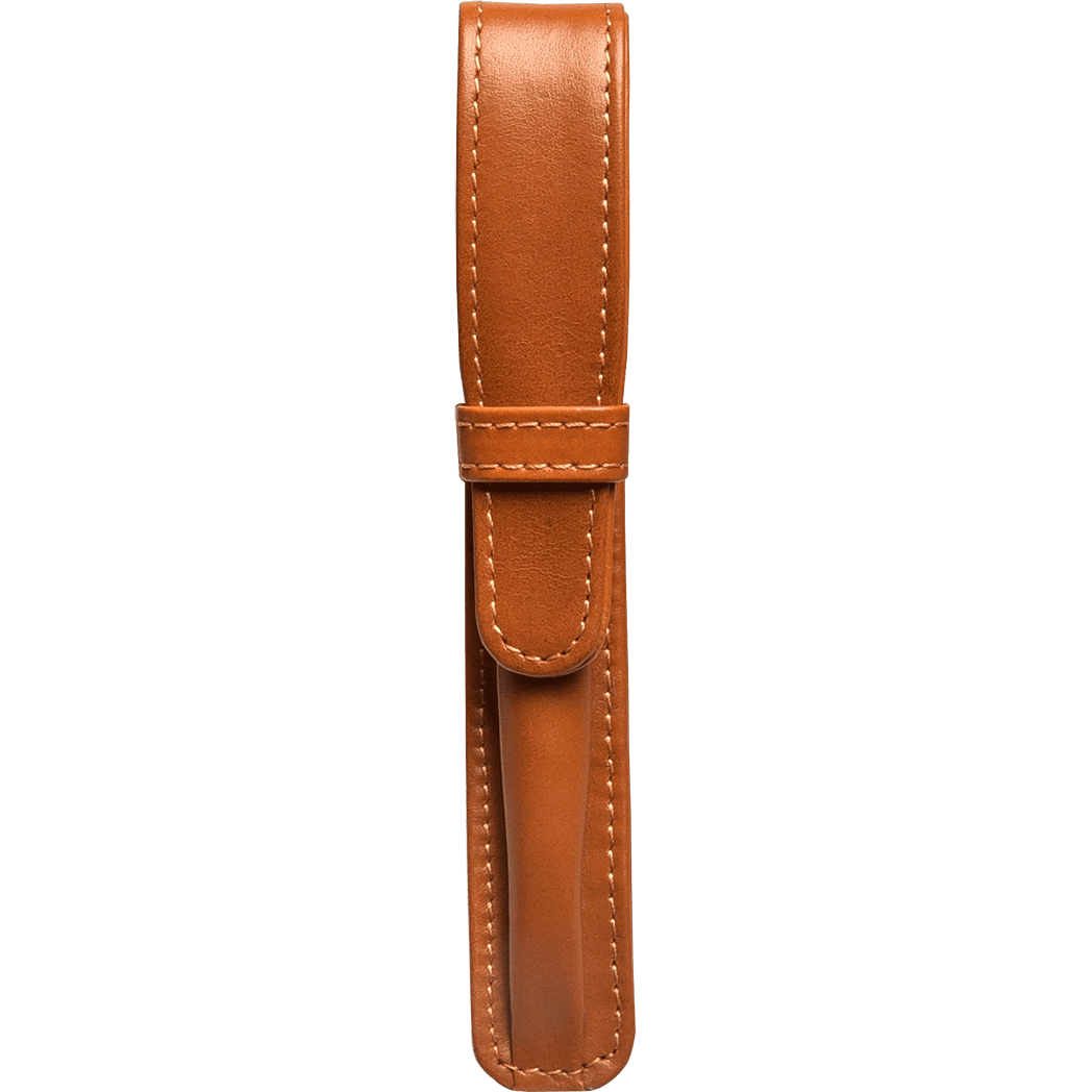 Aston Leather Tan Finger Style Single Pen Case - Pen Boutique Ltd