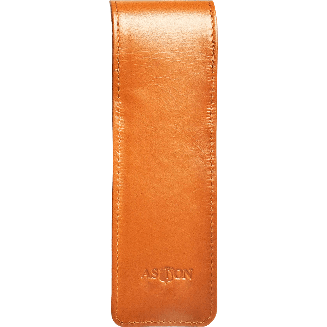 Aston Leather Tan Finger Style Double Pen Case - Pen Boutique Ltd