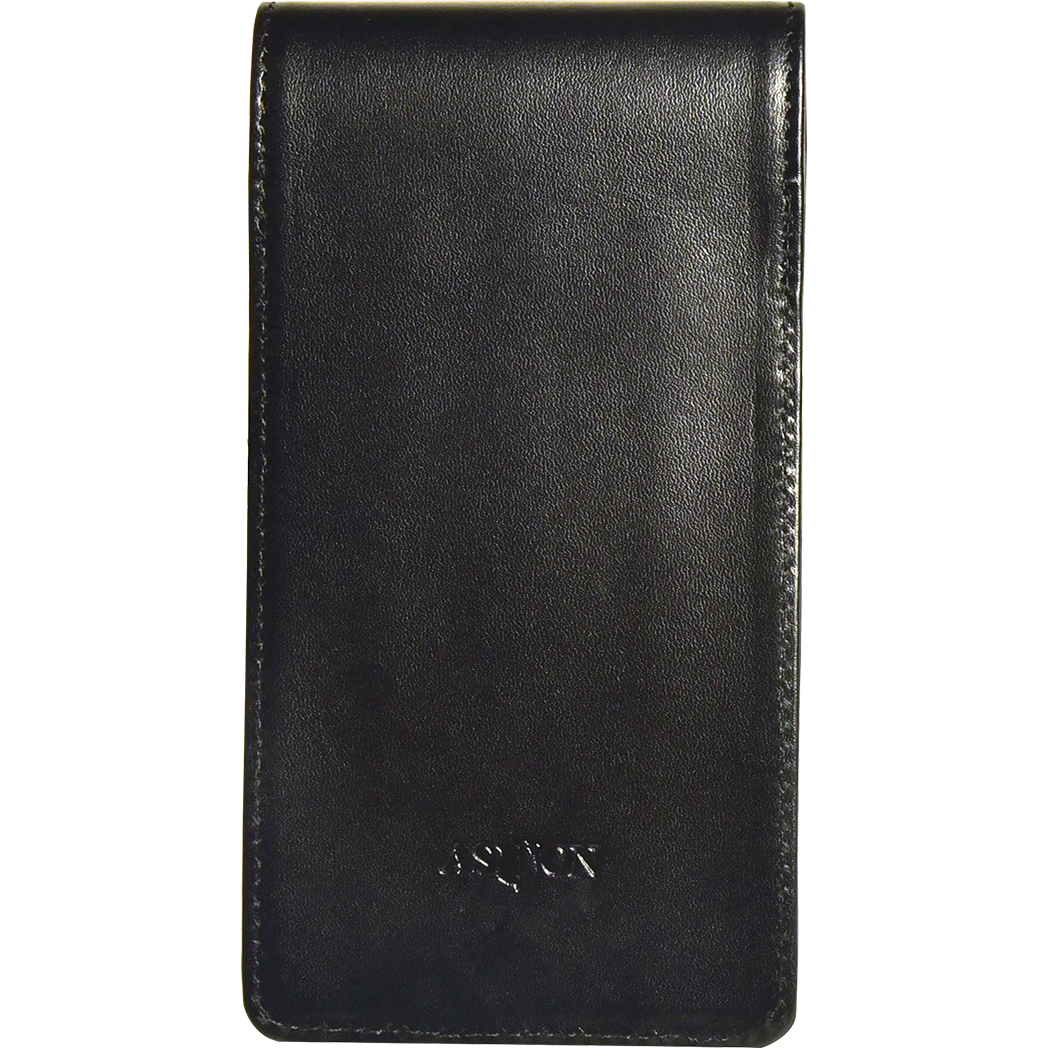 Aston Leather Black Finger Style Quad Pen Case - Pen Boutique Ltd