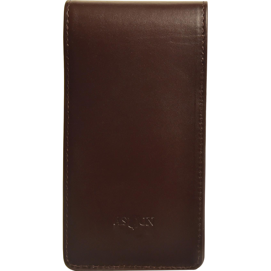 Aston Leather Brown Finger Style Quad Pen Case - Pen Boutique Ltd