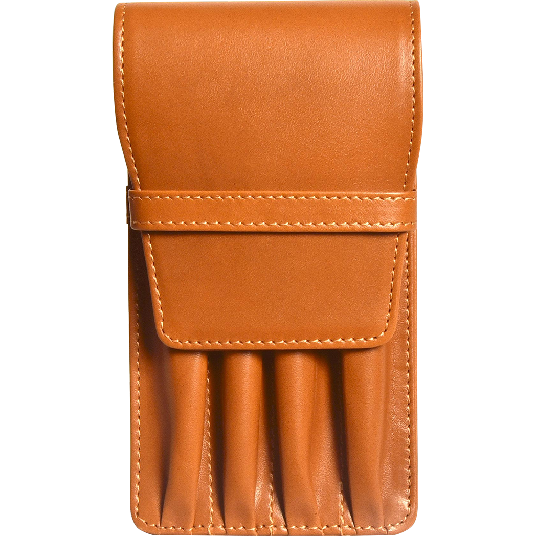 Aston Leather Tan Finger Style Quad Pen Case - Pen Boutique Ltd