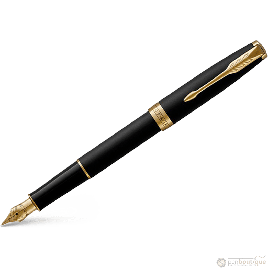 Parker Sonnet Fountain Pen - Matte Black - Gold Trim - Pen Boutique Ltd