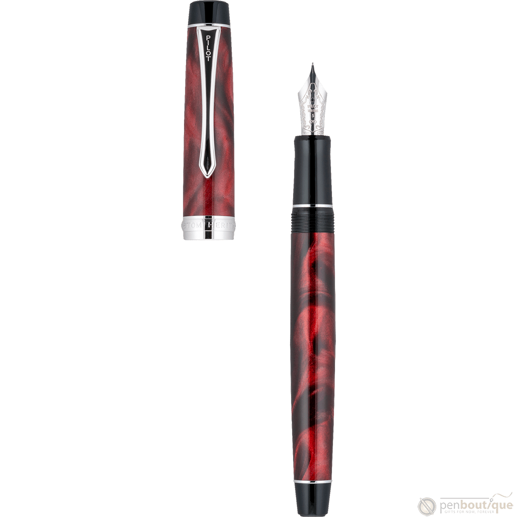 Pilot Custom Heritage SE Fountain Pen - Marble Red - Pen Boutique Ltd