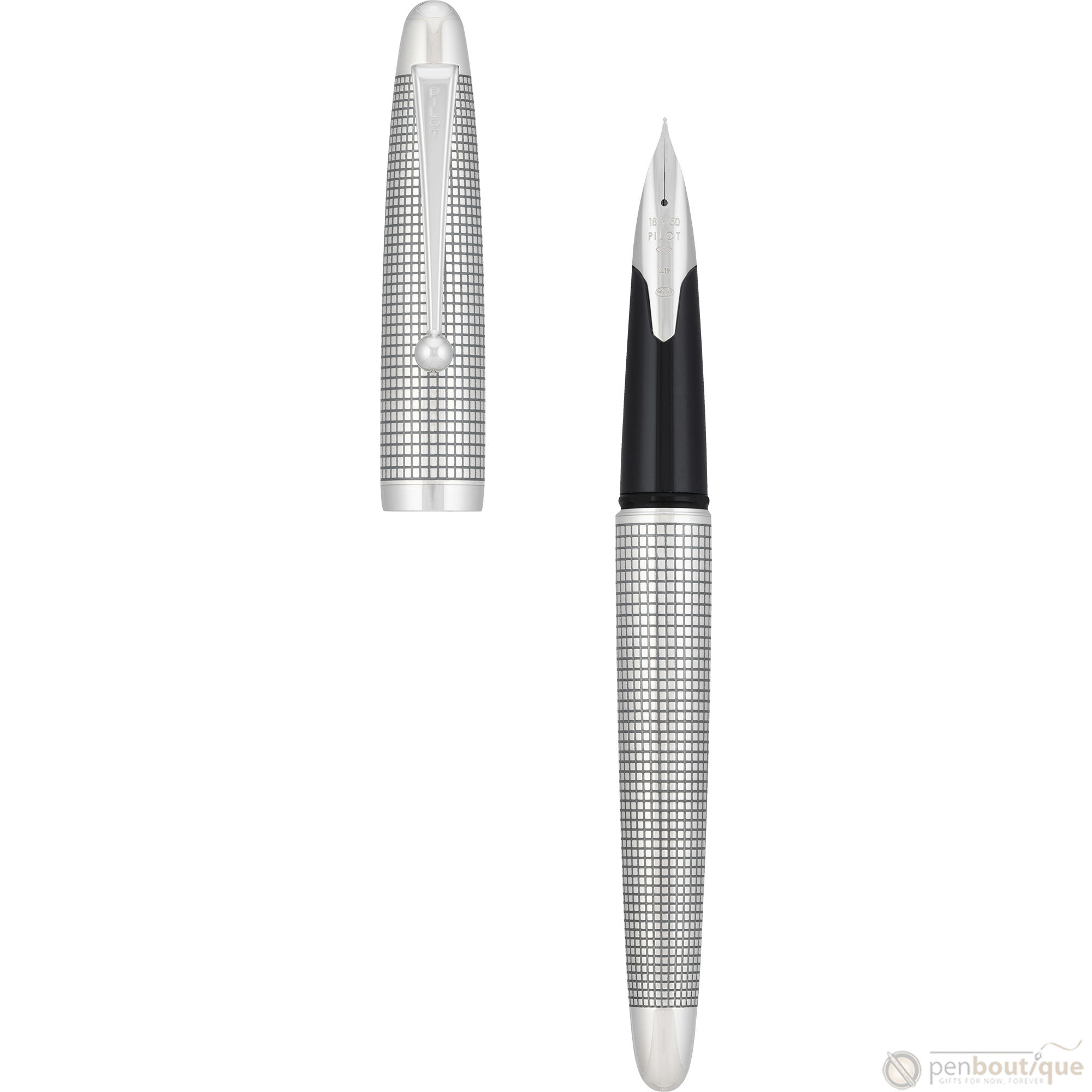 Pilot Sterling Silver Fountain Pen - Silvern Koushi - Pen Boutique Ltd