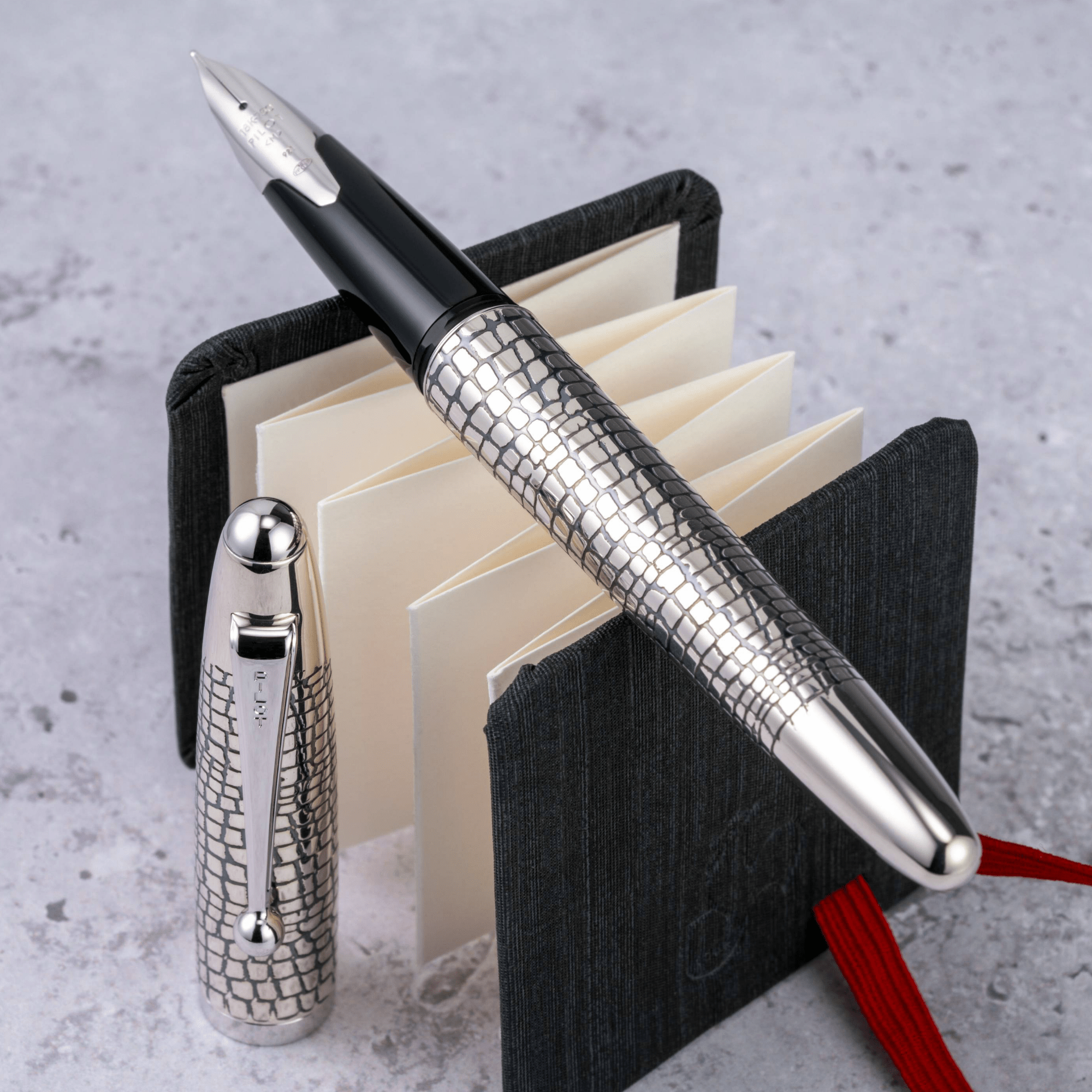 Pilot Sterling Silver Fountain Pen - Silvern Ishidatami - Pen Boutique Ltd