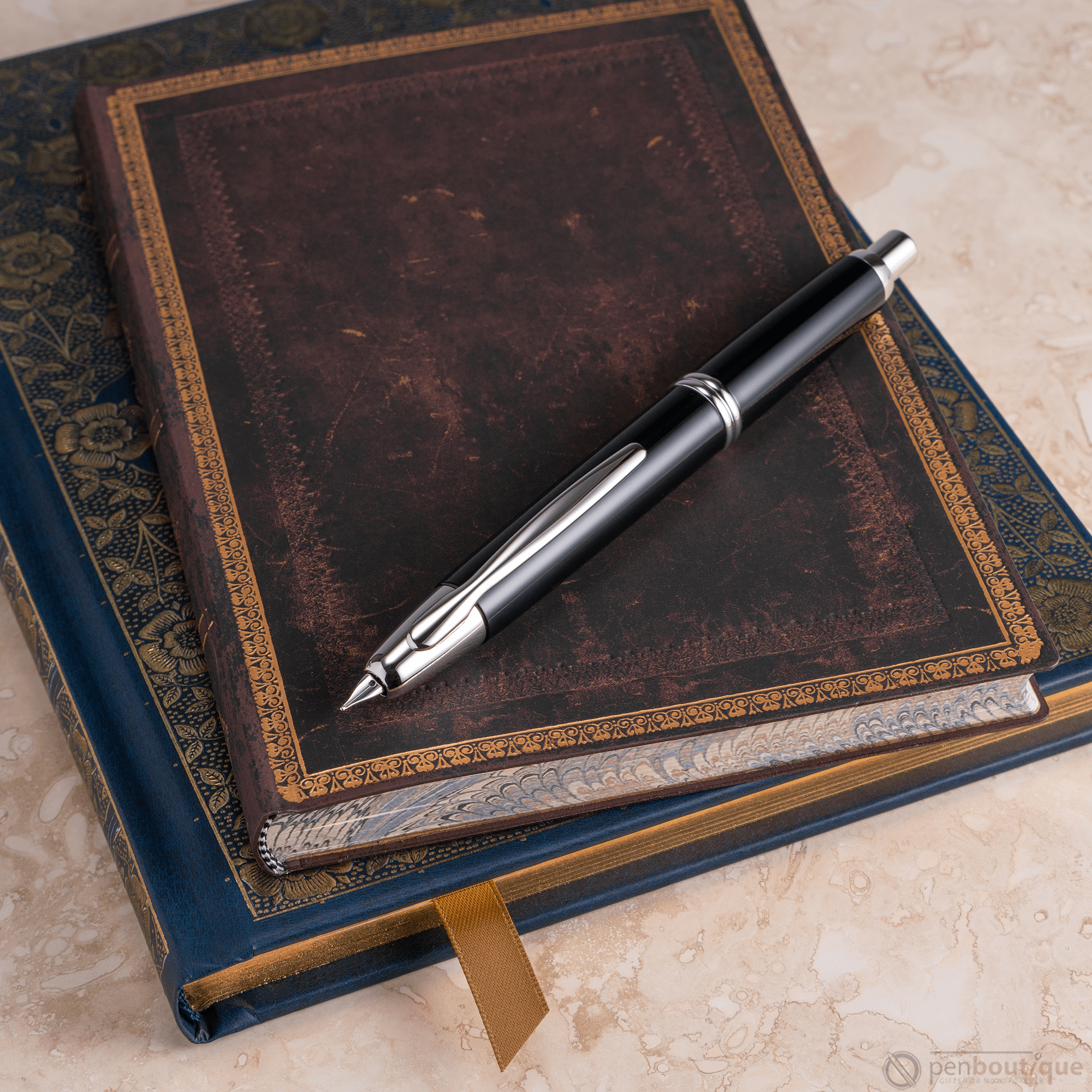 Pilot Vanishing Point Fountain Pen - Black - Rhodium Trim - Pen Boutique Ltd