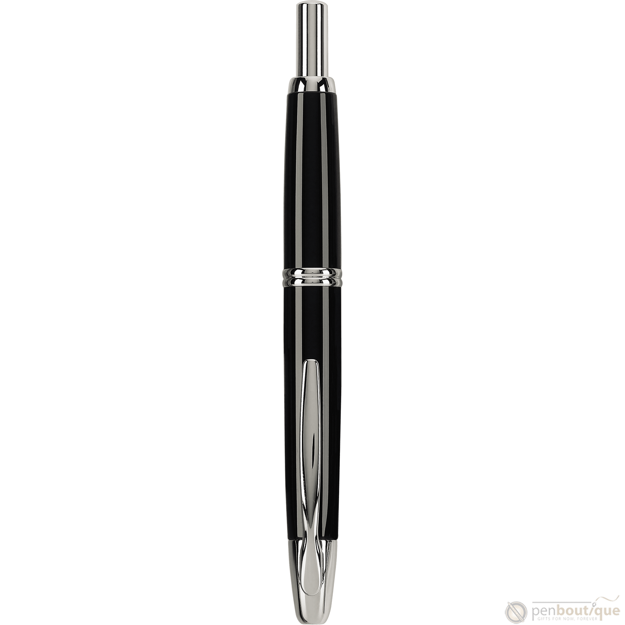 Pilot Vanishing Point Fountain Pen - Black - Rhodium Trim - Pen Boutique Ltd