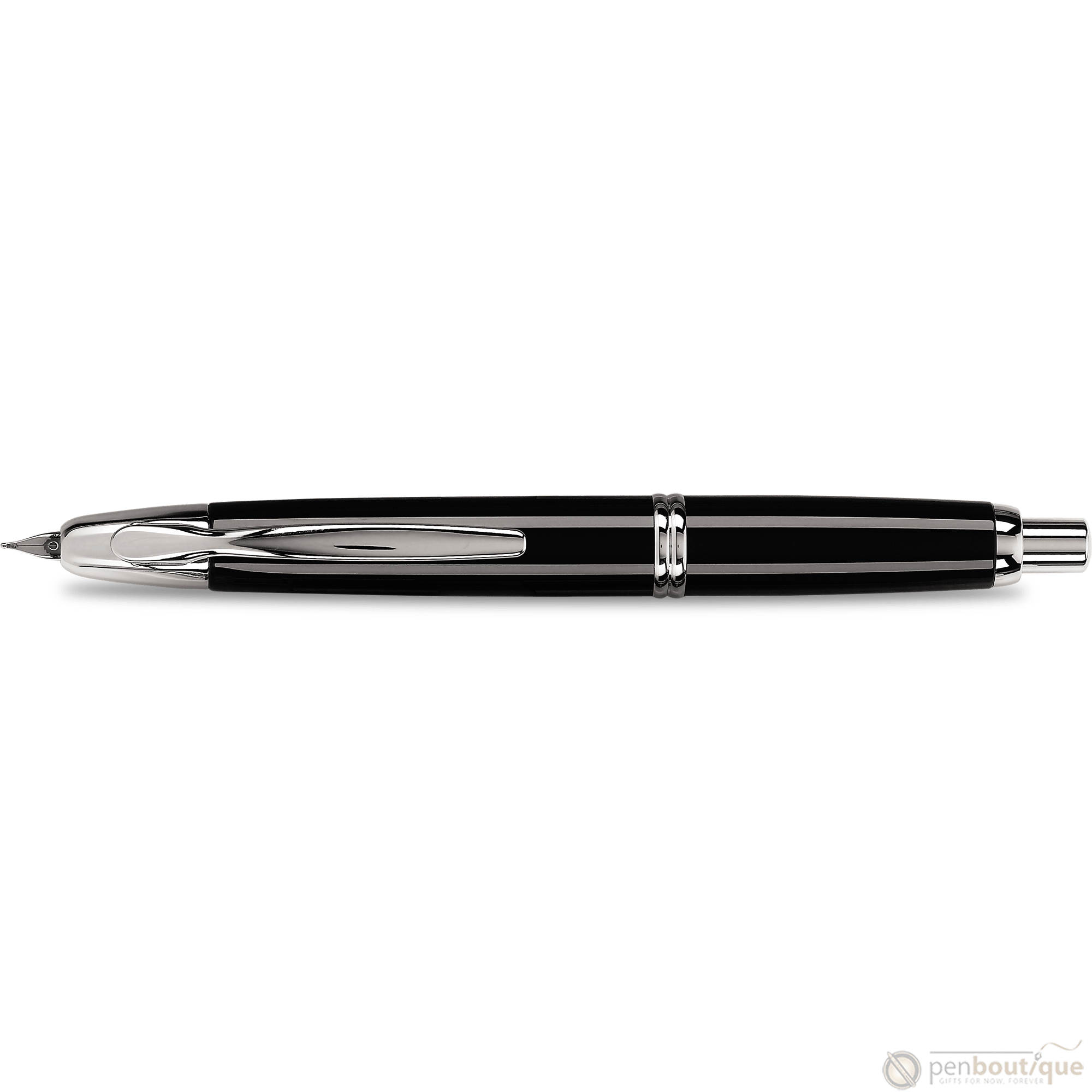 Pilot Vanishing Point Fountain Pen - Black - Rhodium Trim - Pen Boutique Ltd