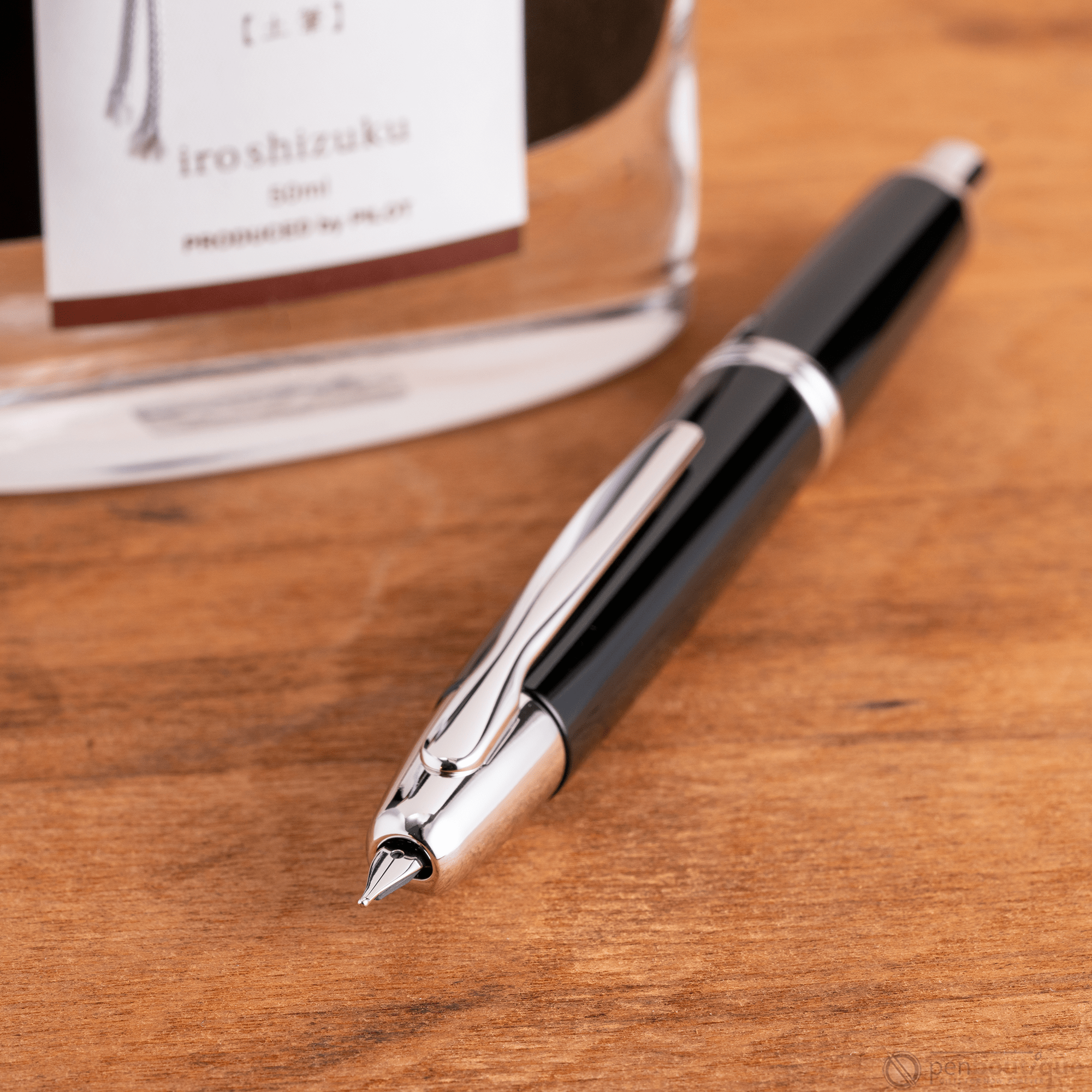 Pilot Vanishing Point Fountain Pen - Black - Rhodium Trim - Pen Boutique Ltd