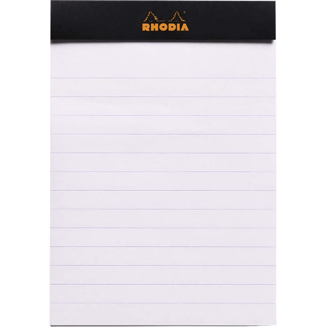 Rhodia N° 12 Pad - Black - Lined - Pen Boutique Ltd