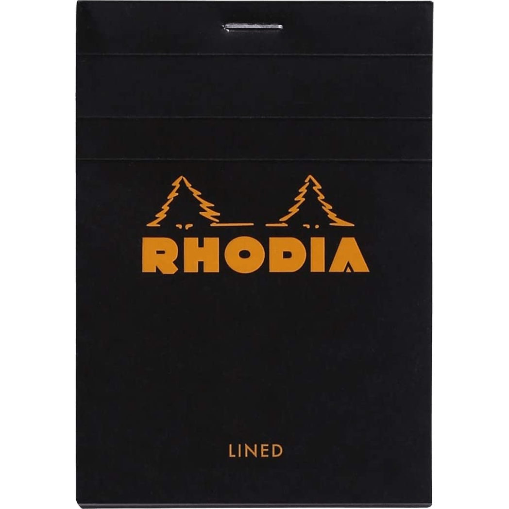 Rhodia N° 12 Pad - Black - Lined - Pen Boutique Ltd