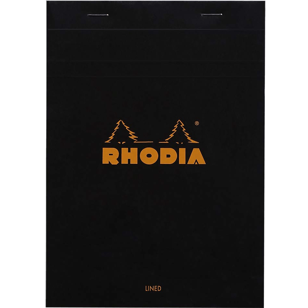 Rhodia N°16 Staplebound Pad - Black - Lined w/margin - Pen Boutique Ltd