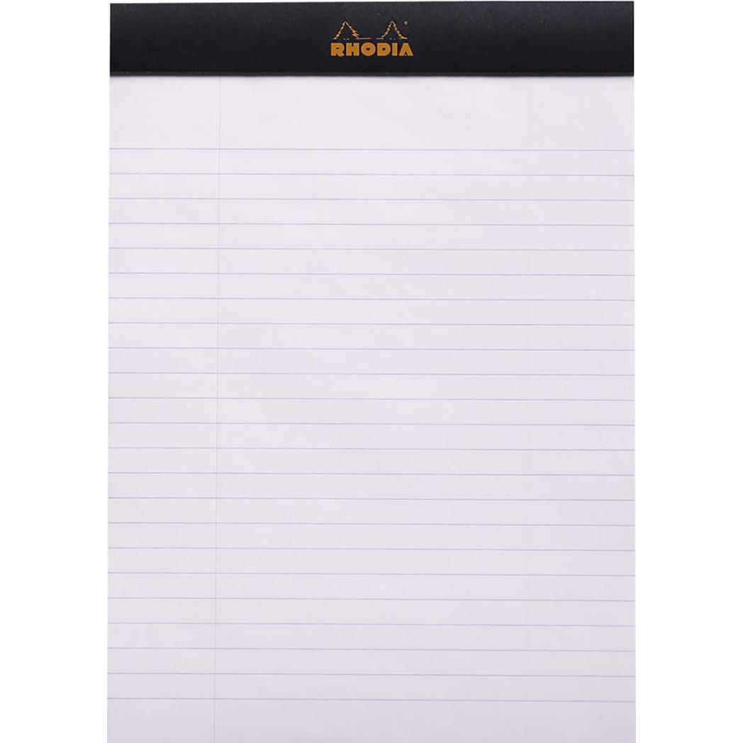 Rhodia N°16 Staplebound Pad - Black - Lined w/margin - Pen Boutique Ltd