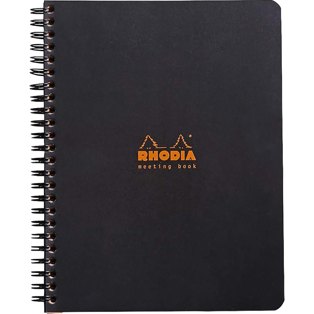 Rhodia Black Meeting Book A5 Small 6 1/2 X 8 1/4 - Pen Boutique Ltd