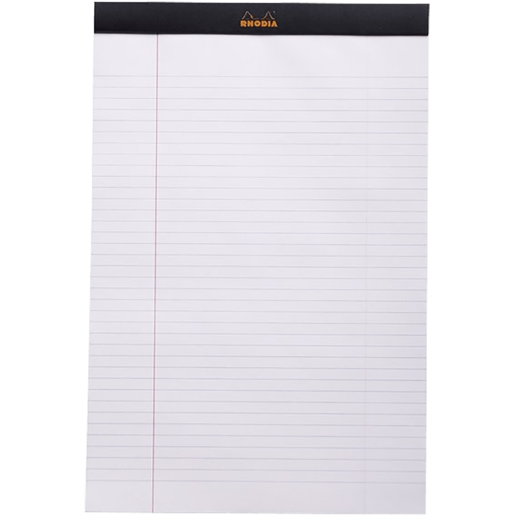 Rhodia Classic Notepads Top Staplebound 8 ¼ x 12 ½ Black - Lined - Pen Boutique Ltd