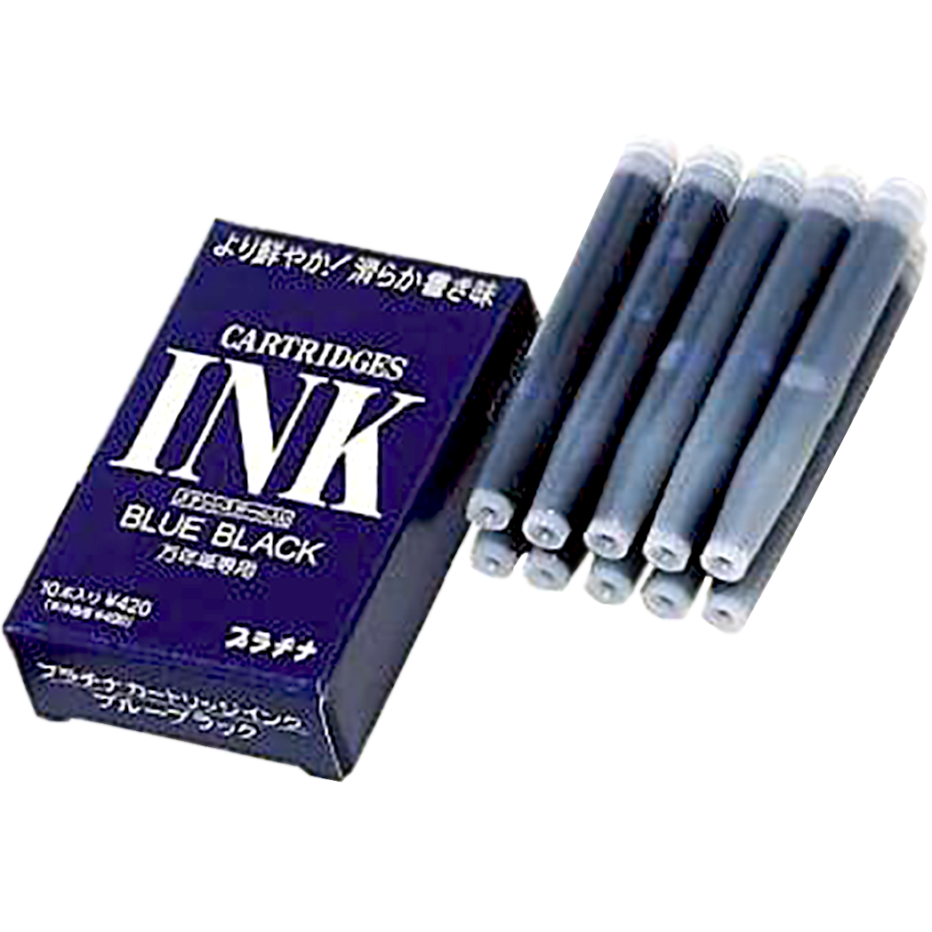 Platinum Blue Black Ink Cartridges 10/box - Pen Boutique Ltd