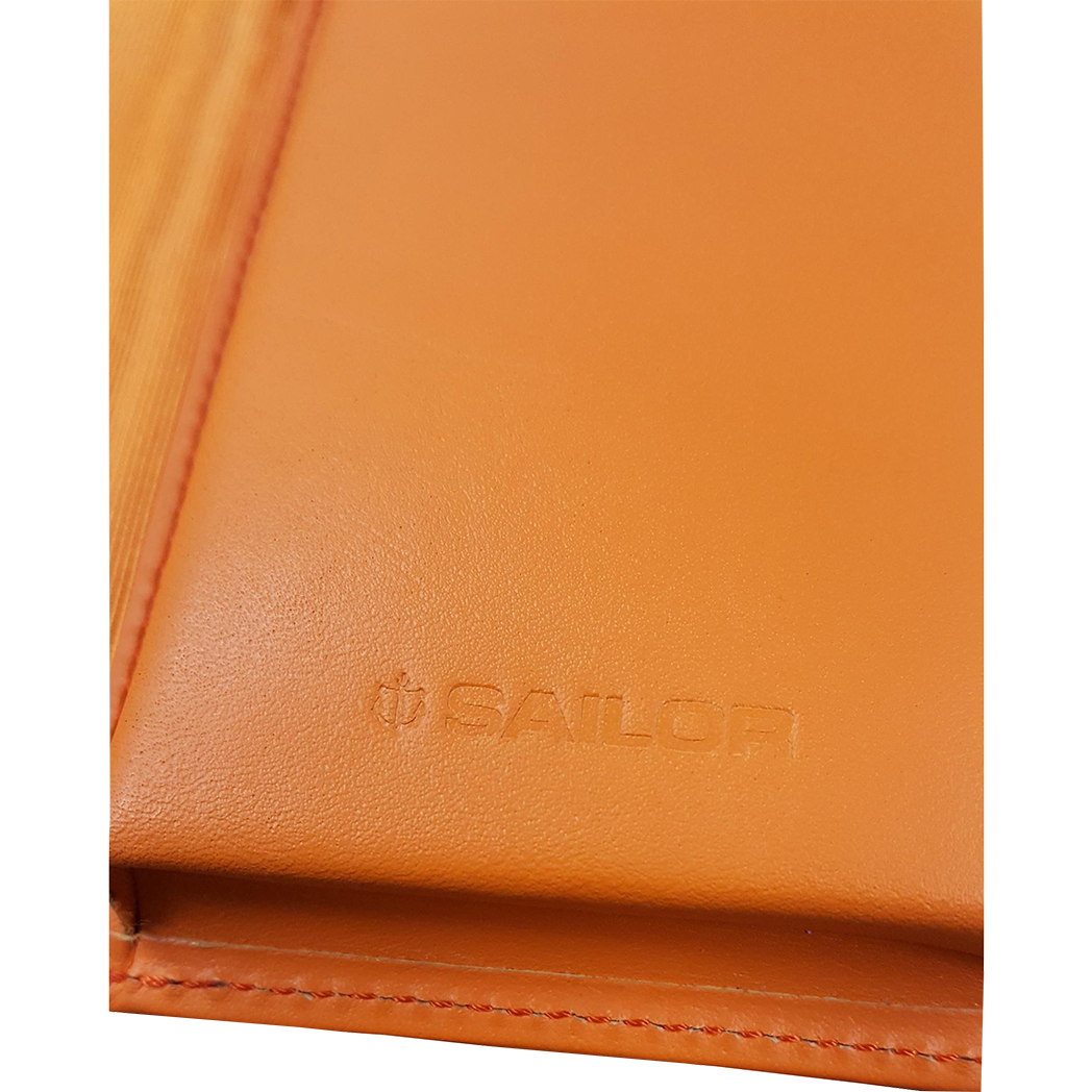 Sailor Two Pen Case - Orange - Pen Boutique Ltd