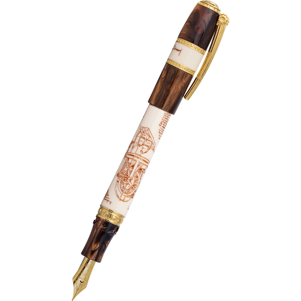 Visconti Limited Edition Fountain Pen - Leonardo Da Vinci Machina - Vermeil (Oversize) - Pen Boutique Ltd