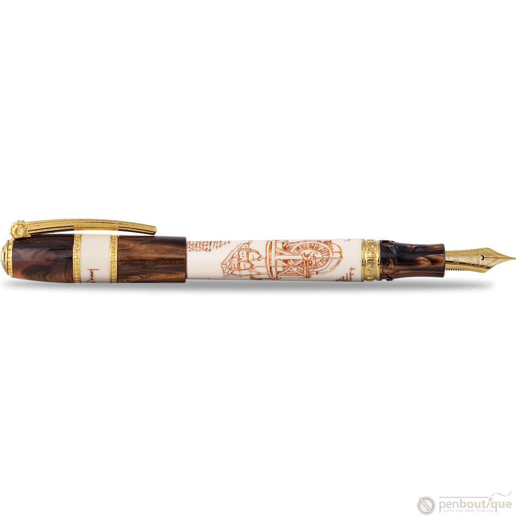 Visconti Limited Edition Fountain Pen - Leonardo Da Vinci Machina - Vermeil (Oversize) - Pen Boutique Ltd