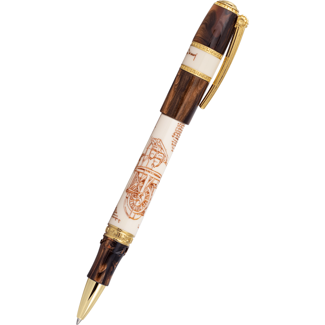 Visconti Limited Edition Rollerball Pen - Leonardo Da Vinci Machina - Vermeil (Oversize) - Pen Boutique Ltd