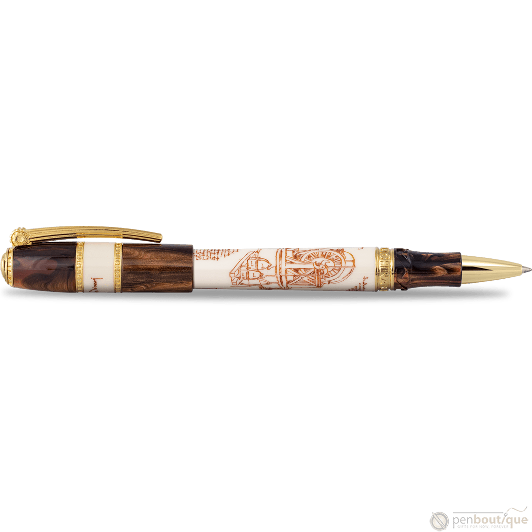 Visconti Limited Edition Rollerball Pen - Leonardo Da Vinci Machina - Vermeil (Oversize) - Pen Boutique Ltd