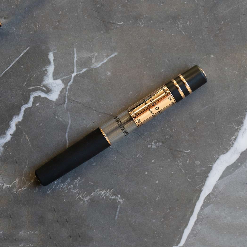 Visconti Homo Sapiens Travel Inkwell - Black - Bronze Trim - Pen Boutique Ltd