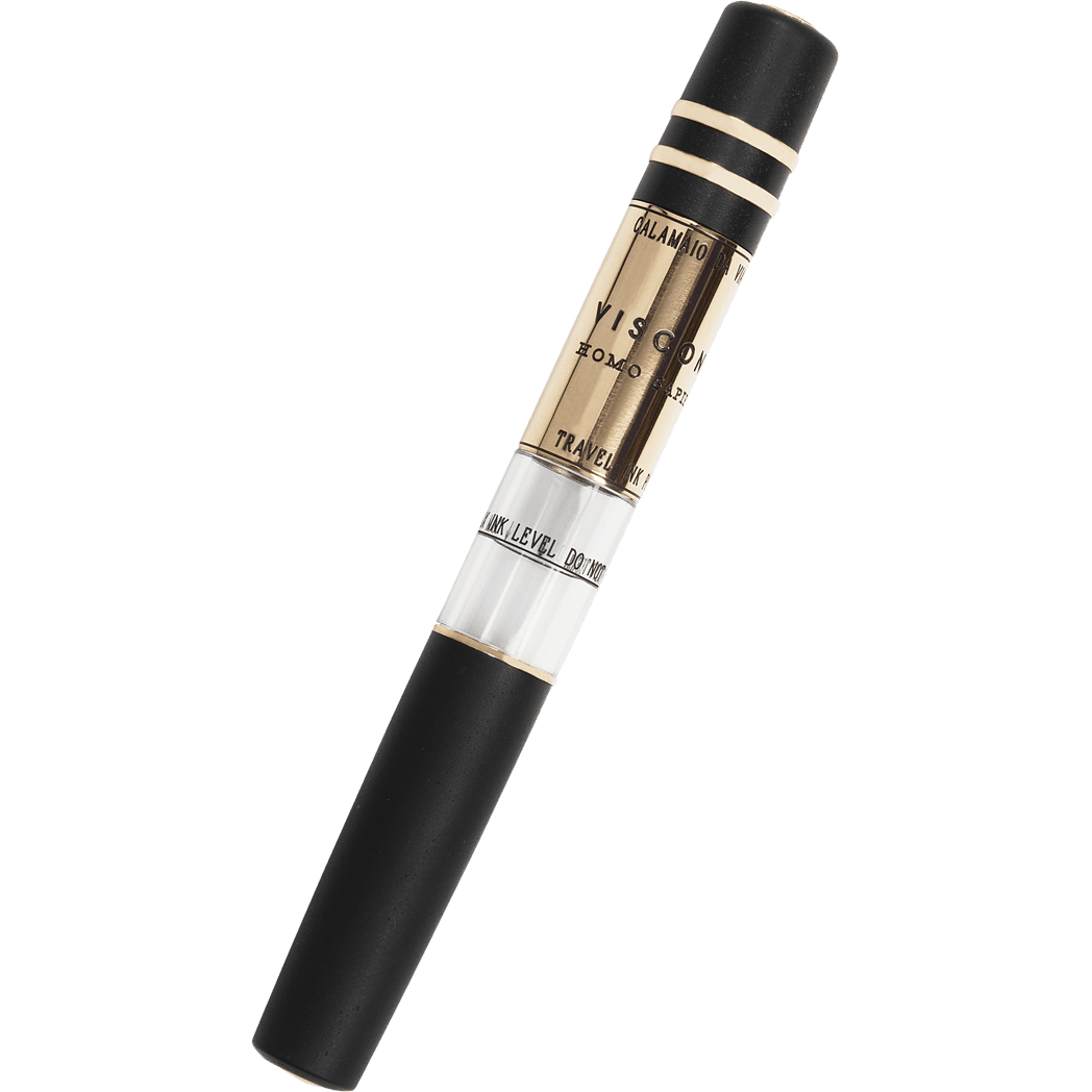 Visconti Homo Sapiens Travel Inkwell - Black - Bronze Trim - Pen Boutique Ltd