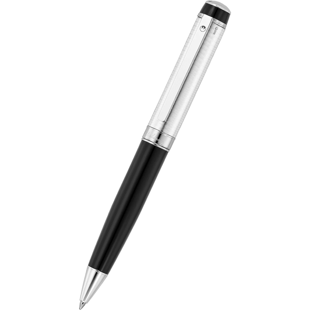 Waldmann Grandeur Ballpoint Pen - Black - Platinum Trim - Pen Boutique Ltd