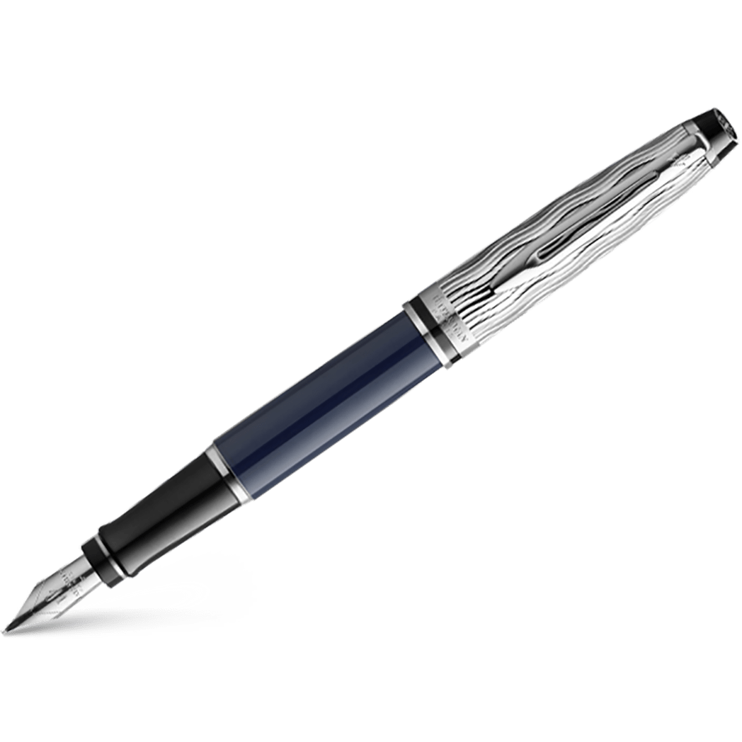Waterman Expert L'Essence du Bleu Fountain Pen - Metal & Blue - Pen Boutique Ltd