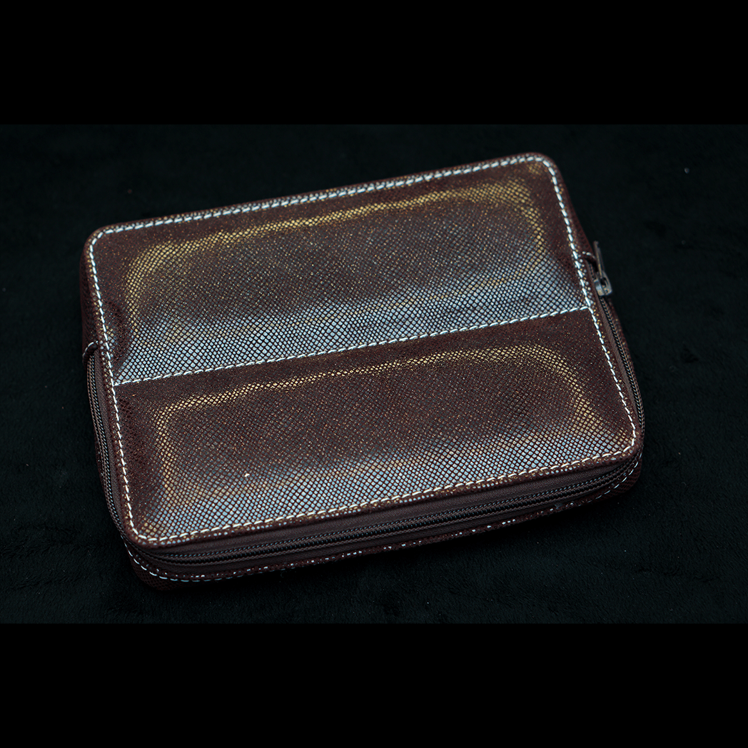 Pen Boutique Yak Leather 10 Pen Box - Brown Glitter - Pen Boutique Ltd