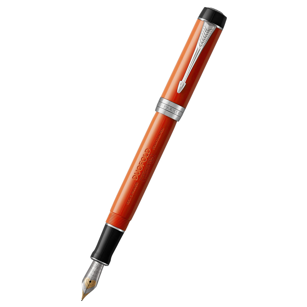 Parker Duofold Fountain Pen - Centennial Classic Big Red Vintage - Chrome Trim - Pen Boutique Ltd