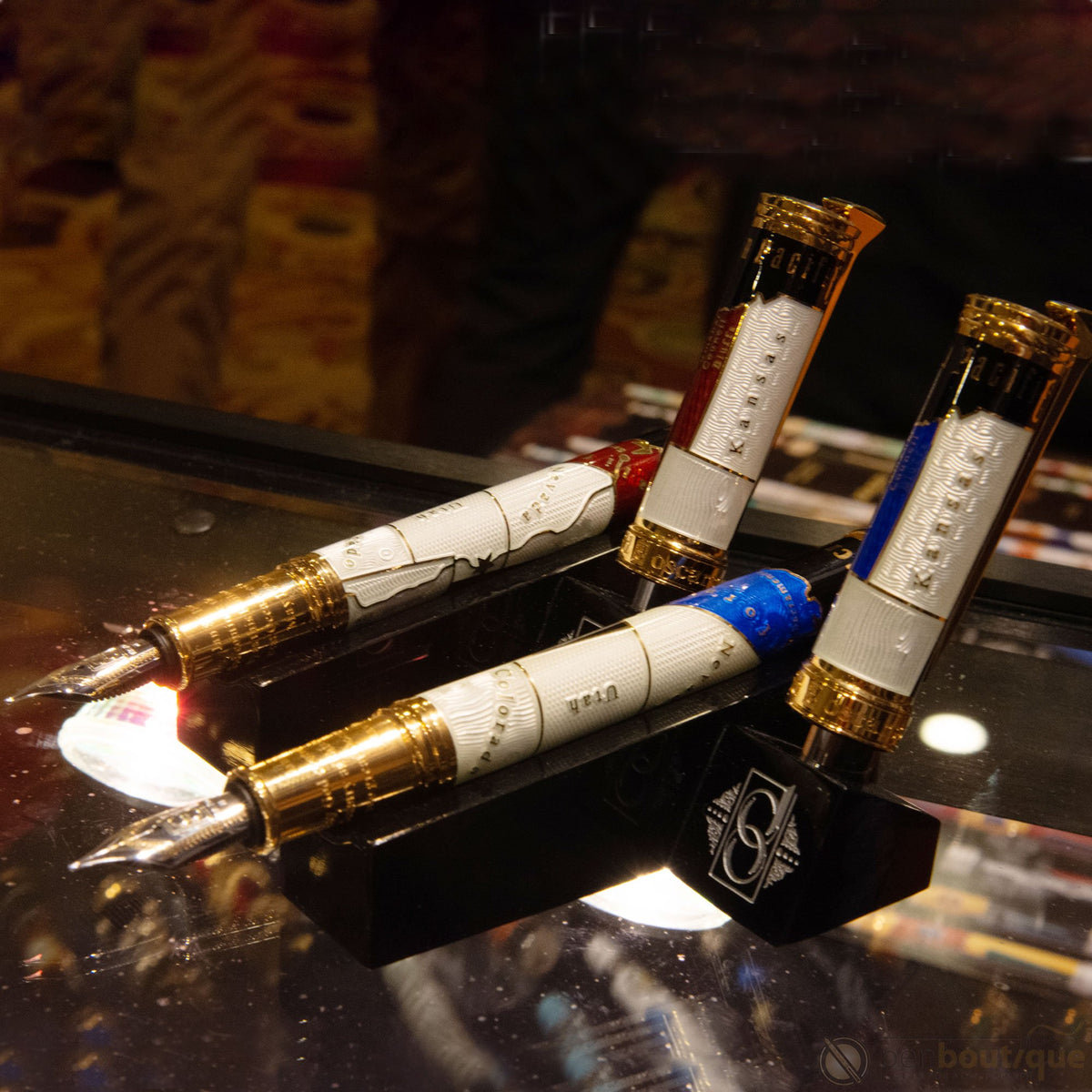 David Oscarson Golden Spike Fountain Pen - Ruby Red - Pen Boutique Ltd